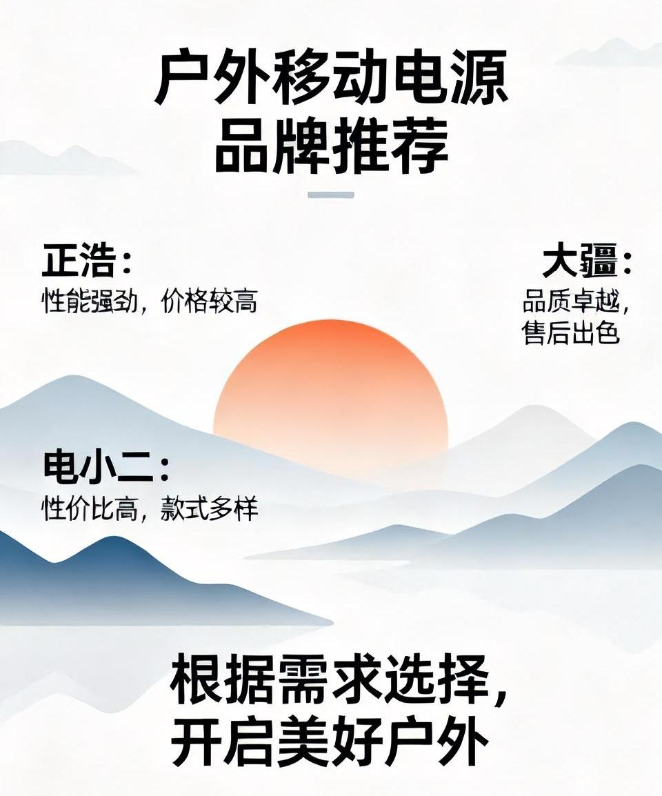 户外移动电源品牌众多，挑选起来令人头疼。正浩、电小二、大疆都是比较知名的品牌。正