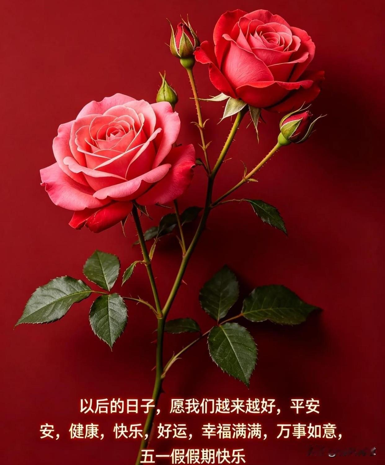 愿我们越来越好，平安安，健康快乐，好运幸福满满，万事如意，五一假期快乐！