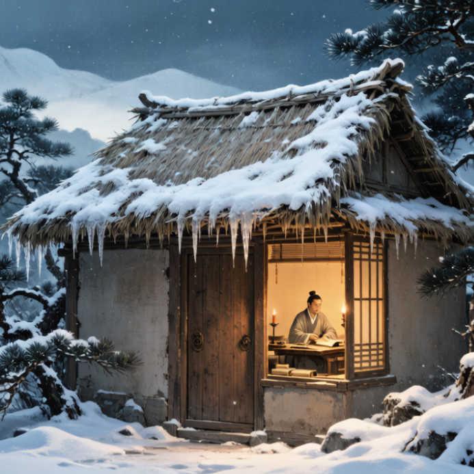 北方初雪飘落，天地间一片素白清寂。寒冬本是万物蛰伏的时节，草木休眠、虫兽冬眠，而