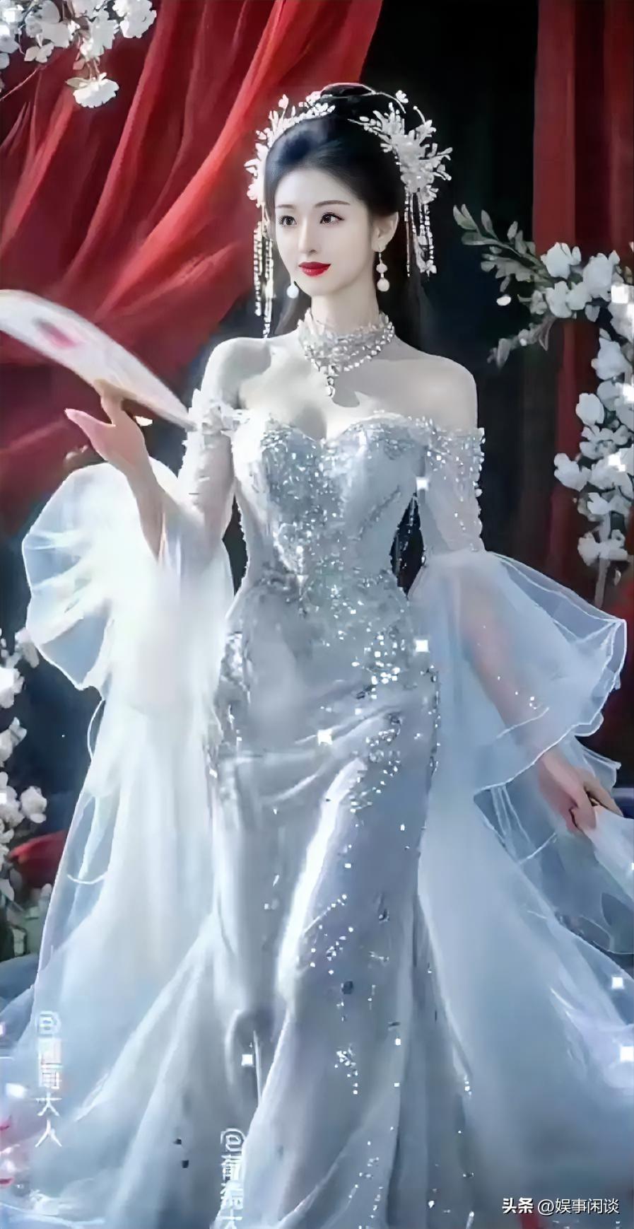 梦幻婚礼礼服，那简直就是闪耀的仙女裙！2024新款七彩梦幻亮片女长款裙子，把童话