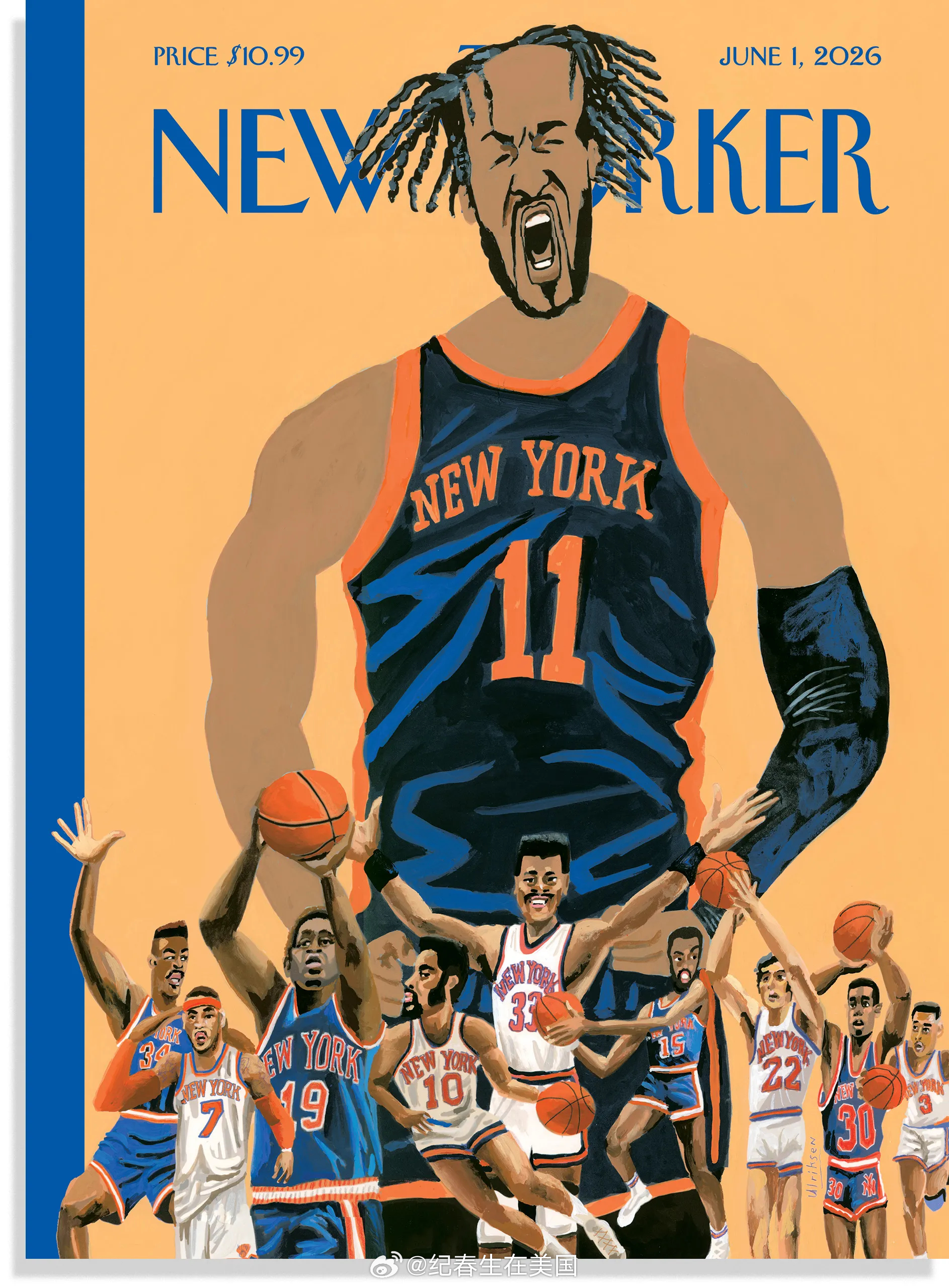 <纽约客>最新一期封面人物。nba季后赛热点现场骑士vs尼克斯