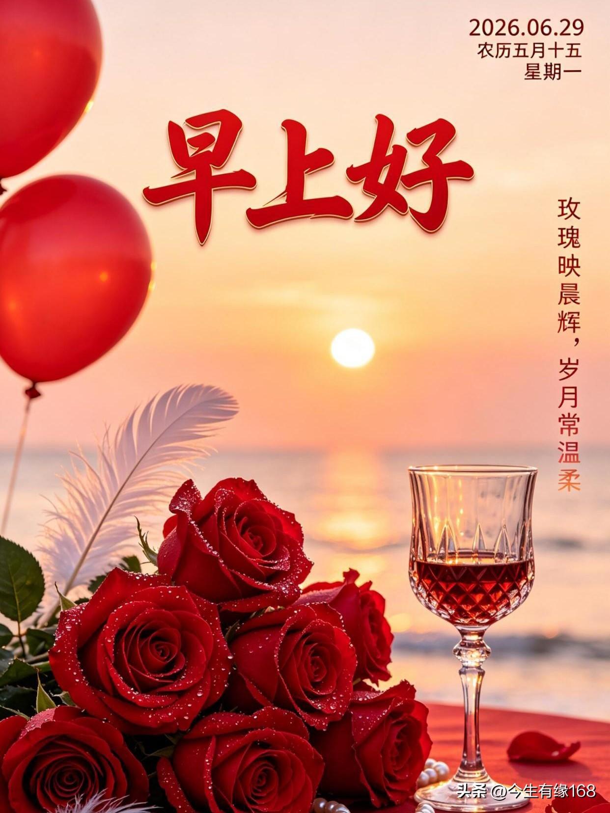 周一早安，新周新气象。把上周的琐事留在昨天，以全新的心态迎接周一。好运不会凭空降