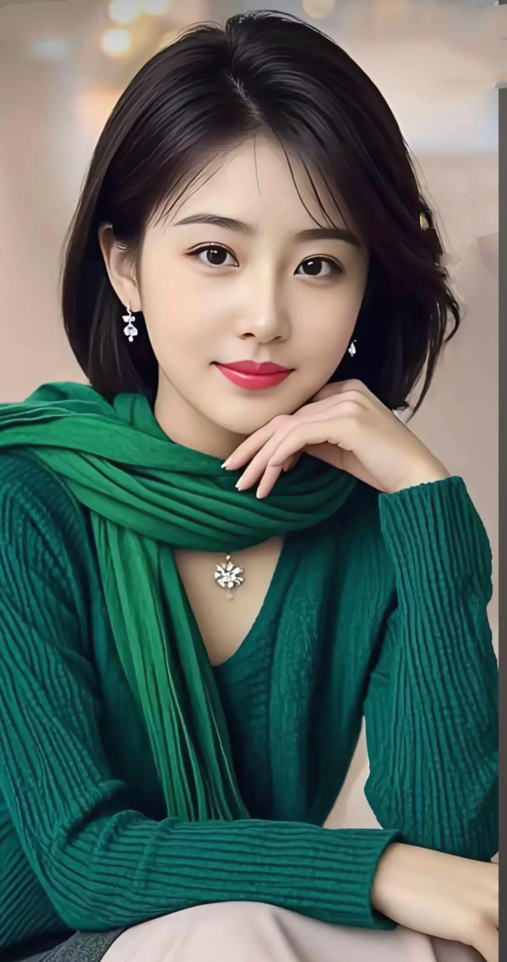 冬日穿搭指南：绿色毛衣+围巾，温暖又时尚！