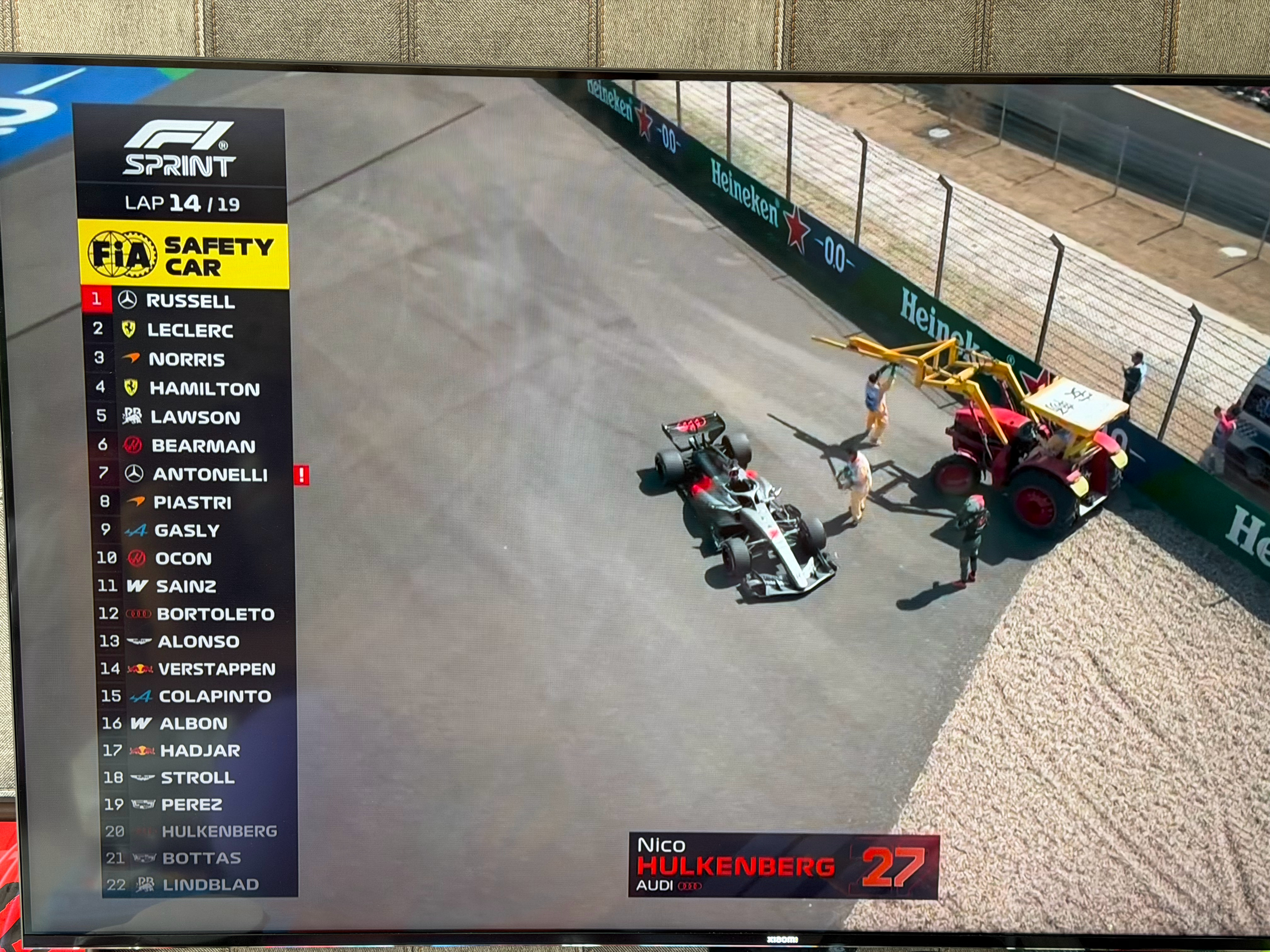 哎… 冲刺赛霍肯博格趴窝了，潘子也算是开上s**t box了，今年的F1啊  汽