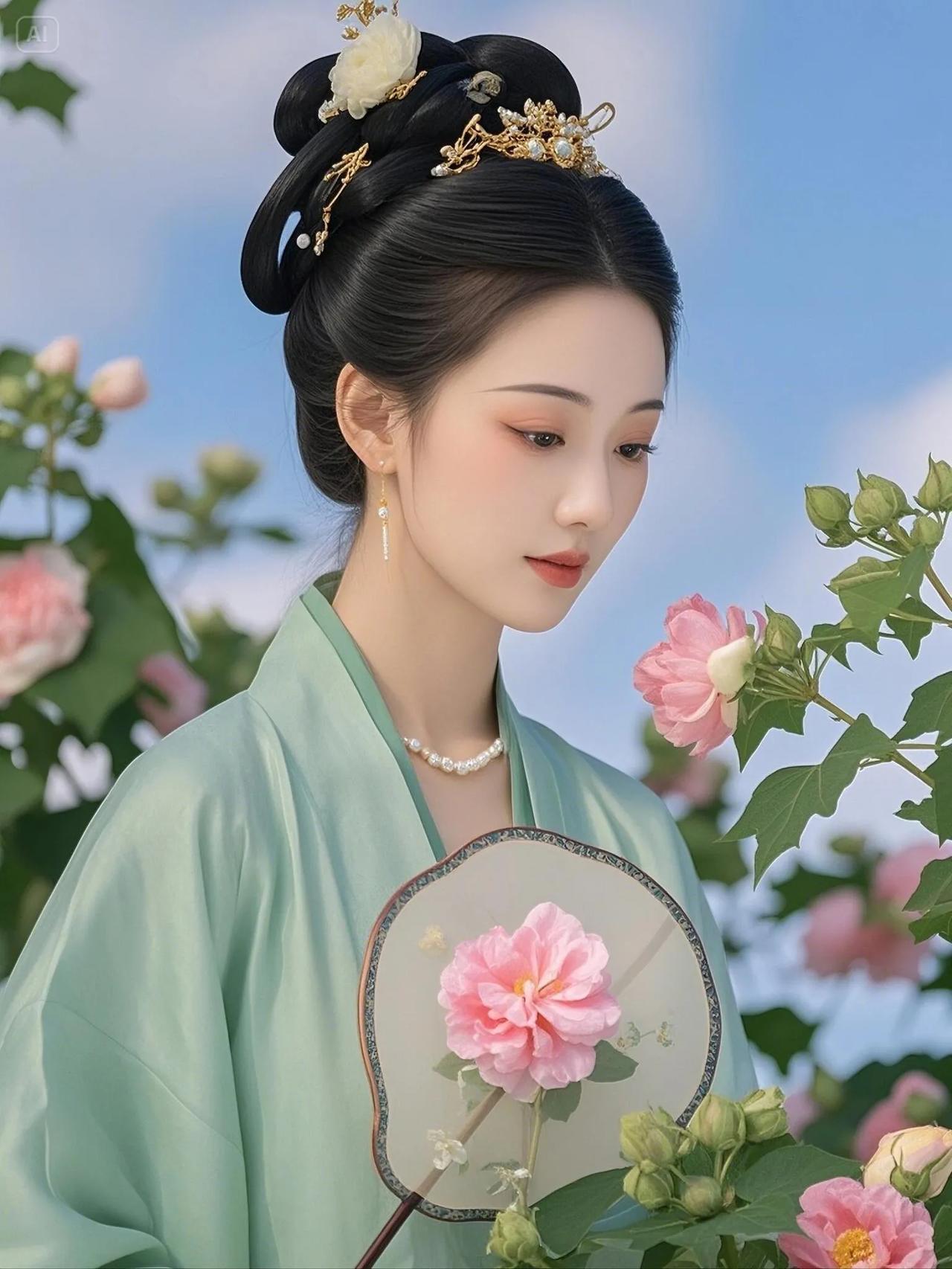美人如花隔座送香径独归客老姿娇容艳笑容甜 古风古韵穿搭