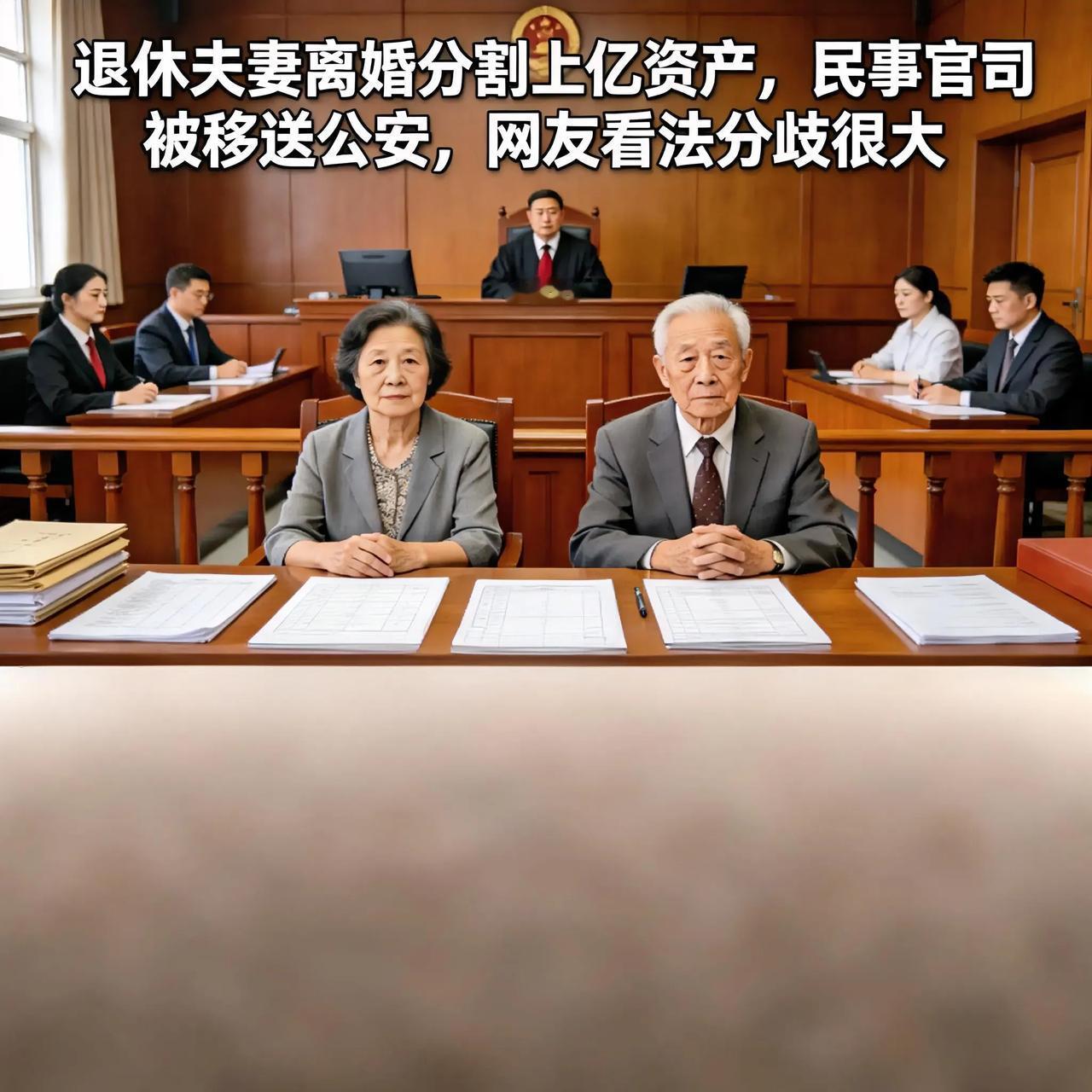 退休夫妻离婚分割上亿资产，民事官司被移送公安，网友看法分歧很大


昨天和厂里工