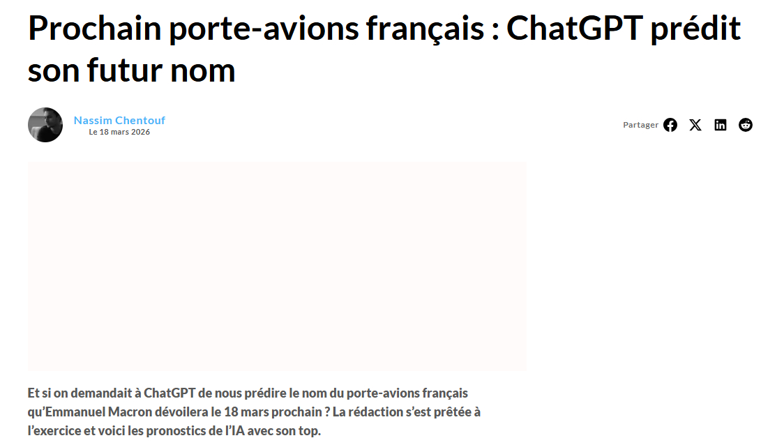 今天晚上22点，法国总统马克龙将在南特附近安德雷的法国海军集团造船厂宣布下一代航