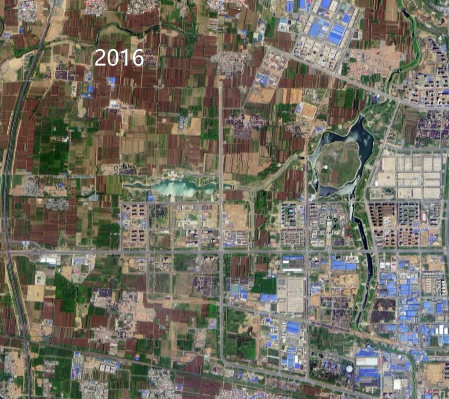 来看郑州高新区十年大变样！
高新新城是指郑州高新区西四环快速路以西区域，通过卫星