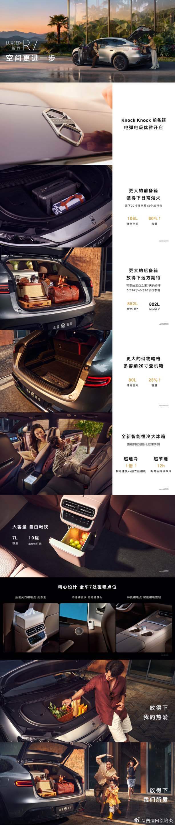 余承东称25万级家用车首选智界R7 智界R7搭载鸿蒙ALPS五星健康座舱，在顶棚