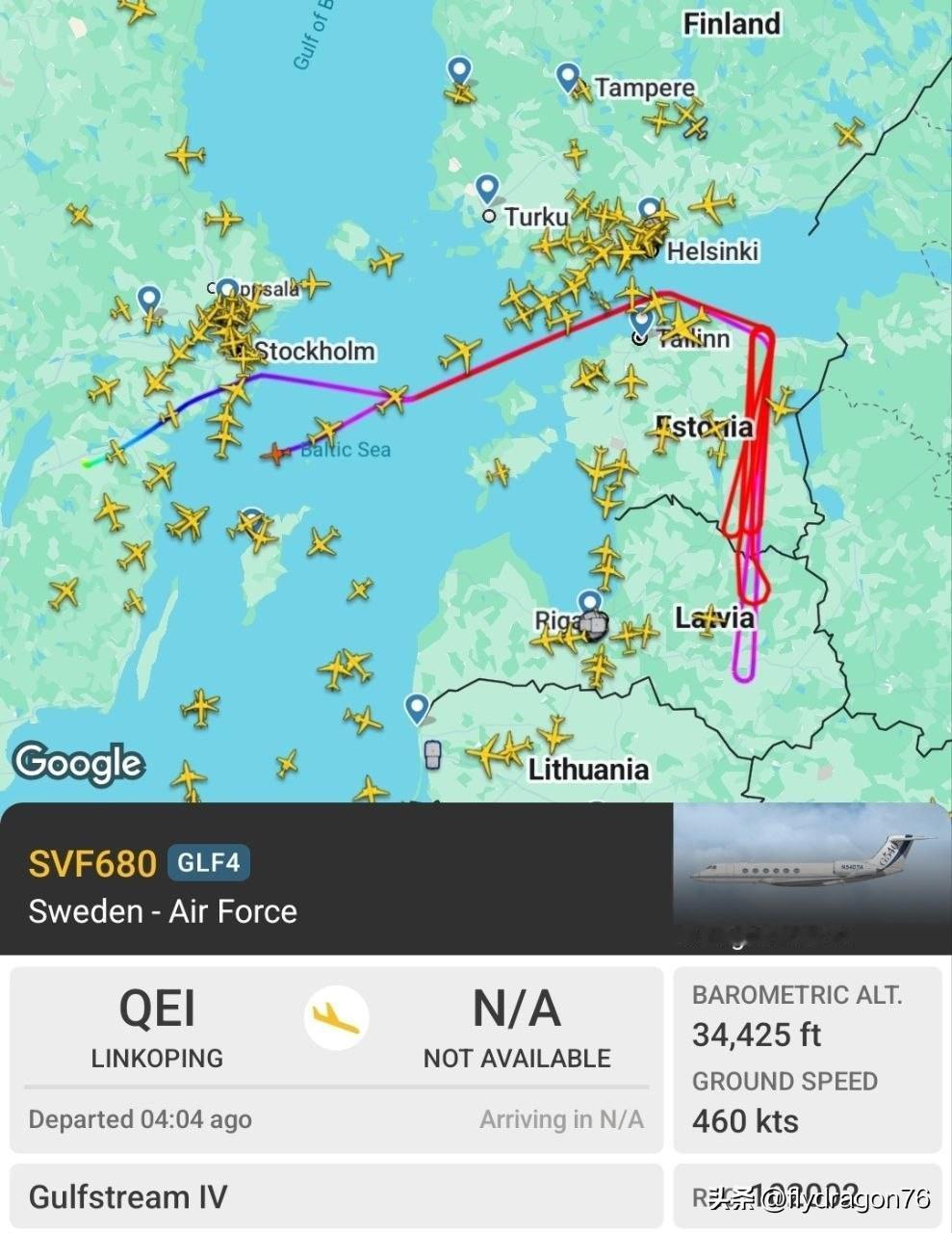 🇸🇪🇱🇻🇪🇪🇷🇺 瑞典空军的一架“湾流 IV”型飞机——一架专门