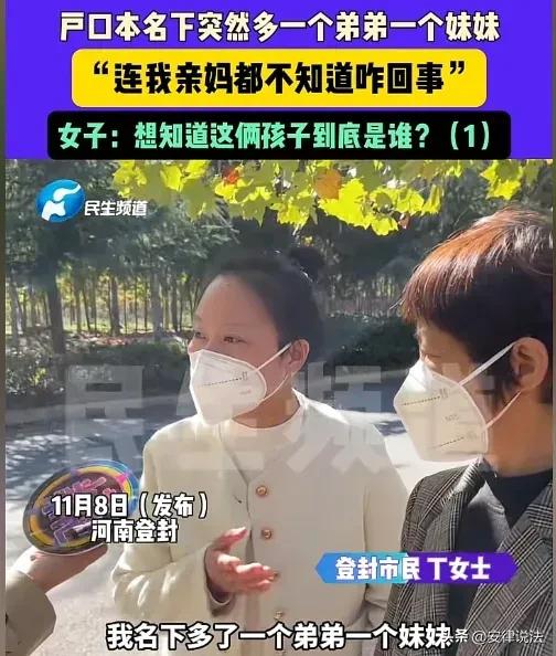 河南登封，39岁女子户口本丢失，补办时，意外发现名下多出来1弟1妹，询问母亲，母