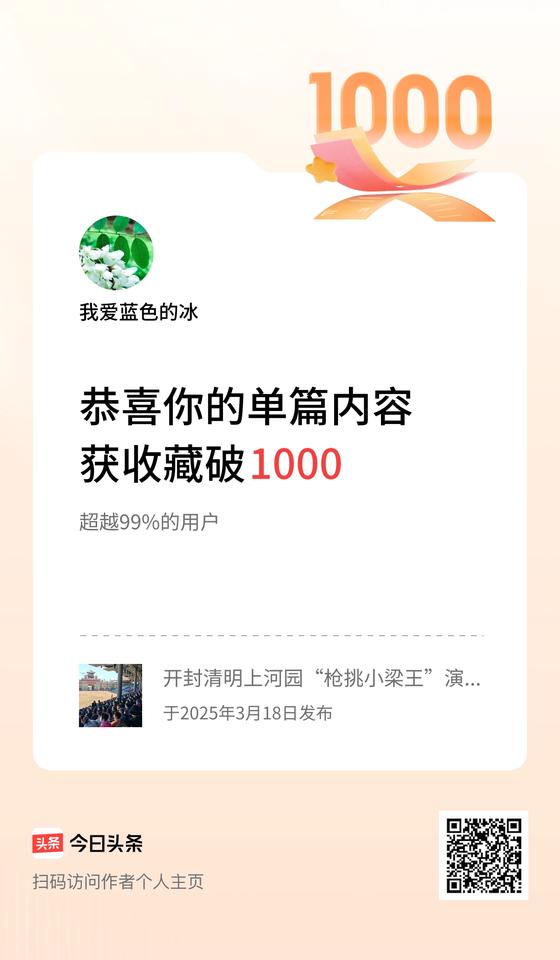 单篇内容获收藏量破1000啦！