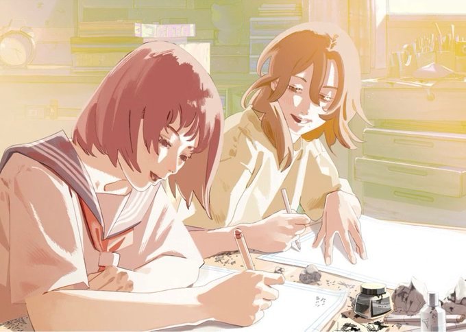藤本树给《蓦然回首》真人电影 新画的入场特典图 ​​​