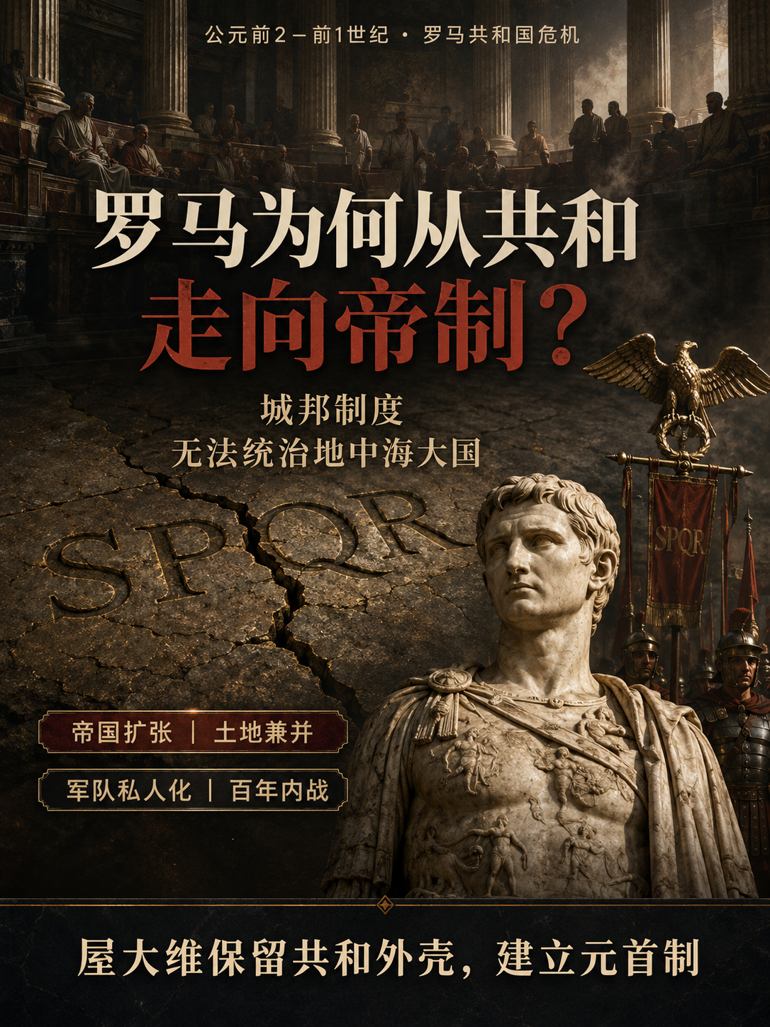 罗马为何从共和走向帝制?罗马从共和走向帝制,不是某一个人物或某一次事件造成的,而