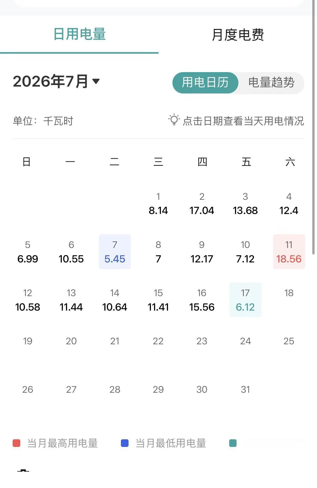 刚看到7月份的电费账单，发现大家都在说11号那天的用电量和电费，好像比平时高了一