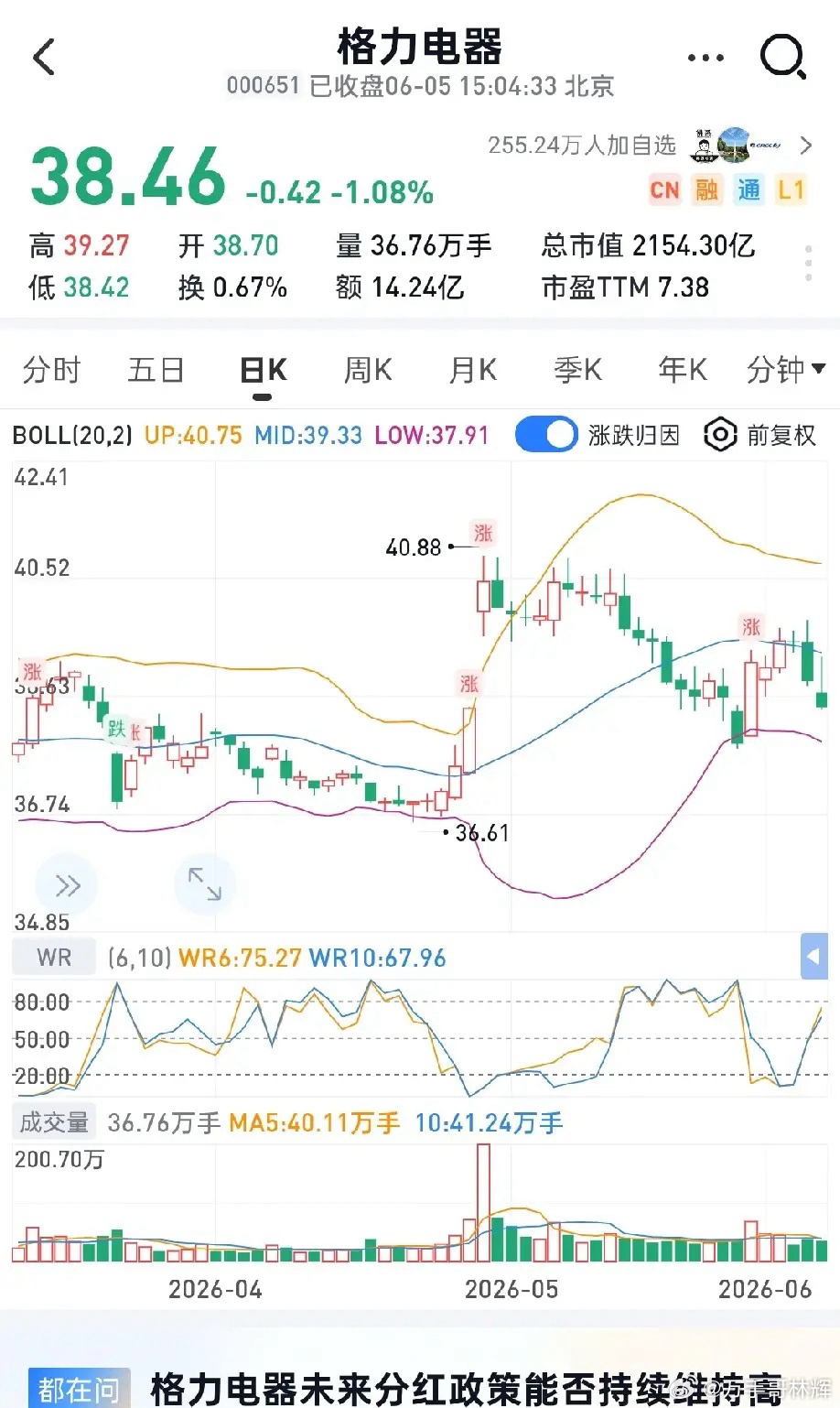 买38元的格力需要分红13年回本买20元的海尔需要分红17年回本买81元的美的需