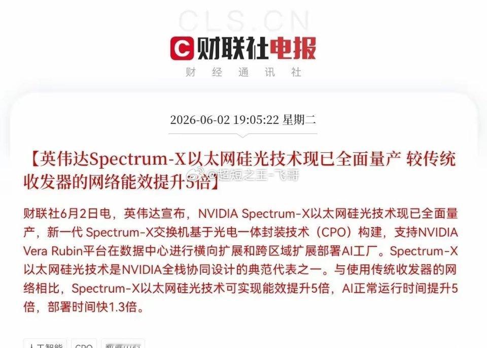 好好好好好！英伟达又放大招了！CPO、硅光芯片、高速光模块迎来实质性利好，这些方