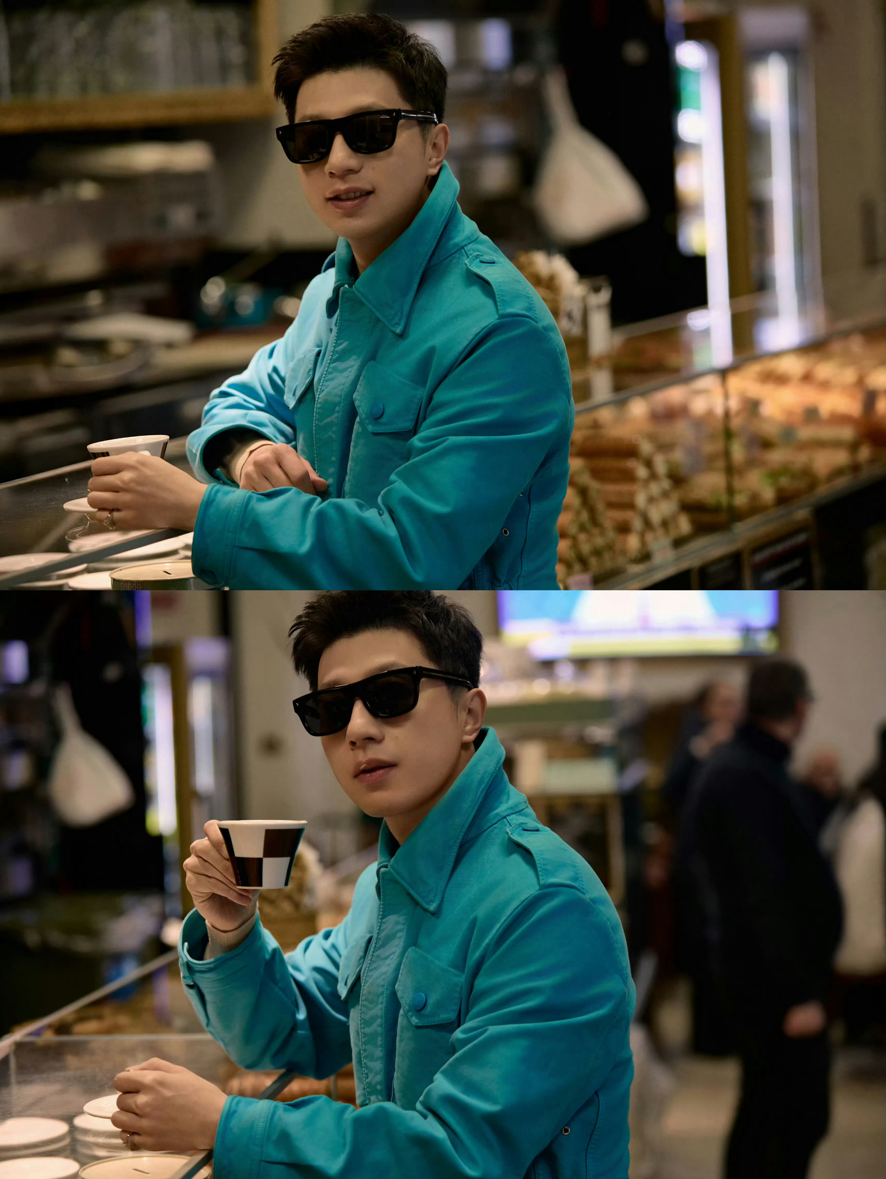 马龙G社生图好能打  马龙身着蓝色夹克，帅气程度再创新高。这件夹克完美衬托出龙队