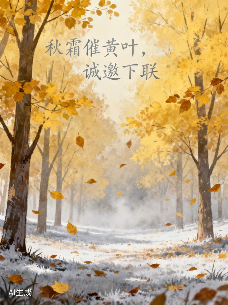 看到“秋霜催黄叶”这个上联，我一下子来了兴致。上联描绘出秋天霜华降临，催促着黄叶