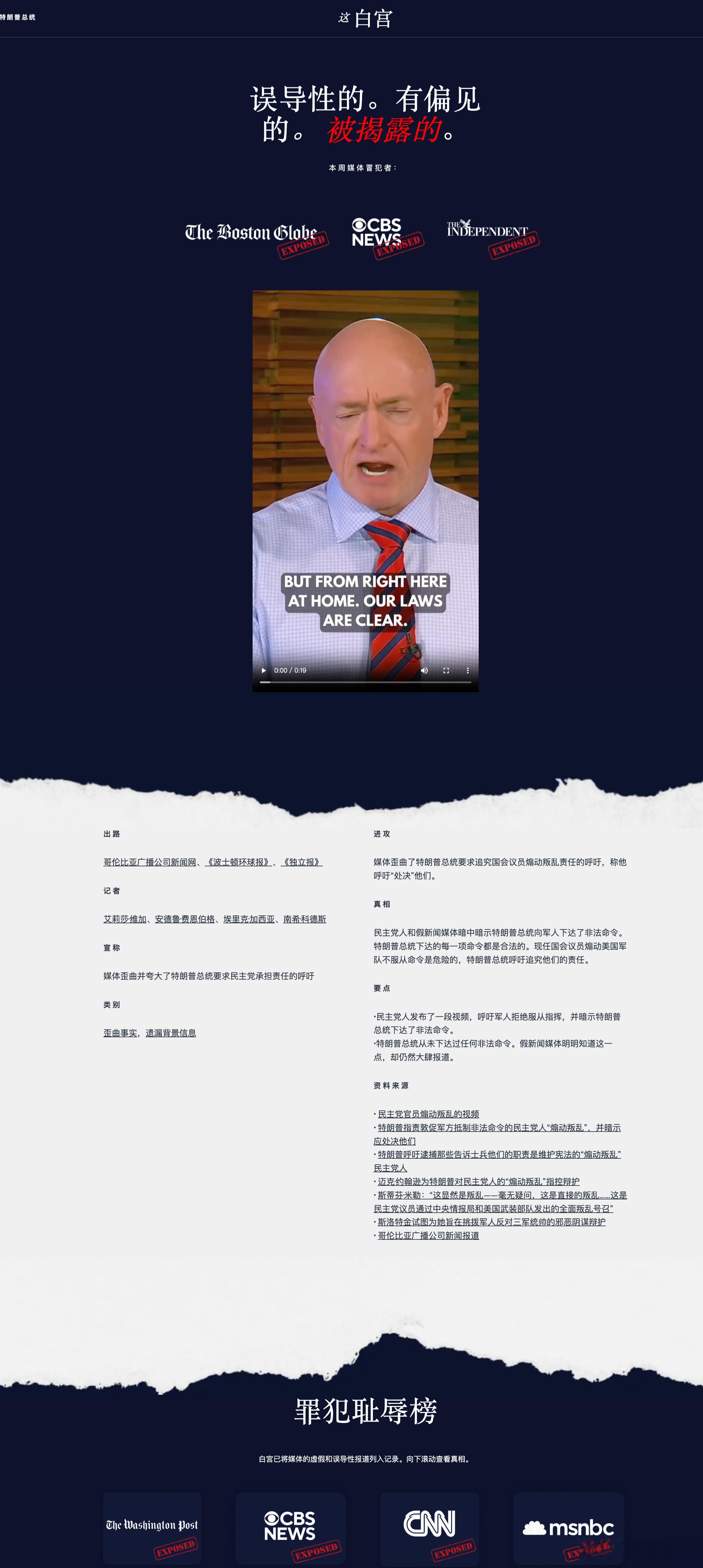 【特朗普在白宫网站上公布“本周媒体冒犯者”和“耻辱榜”】[当微博上讨论“封存”的