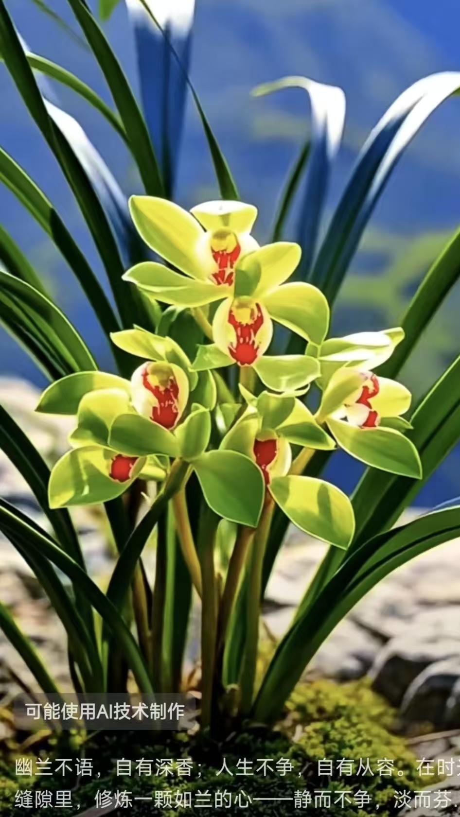 天净沙·幽兰
幽姿不语含香，
清心不竞疏狂，
静里时光自赏。
心同兰放，
淡怀便