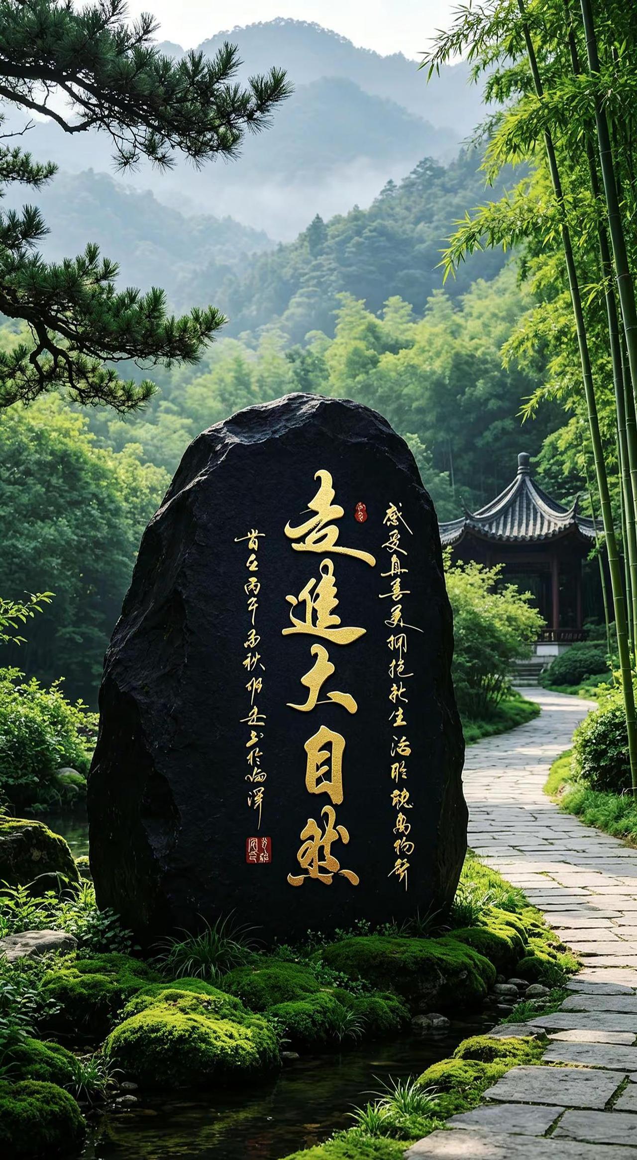 维安原创书法作品。AI鎏金书法原石实景照