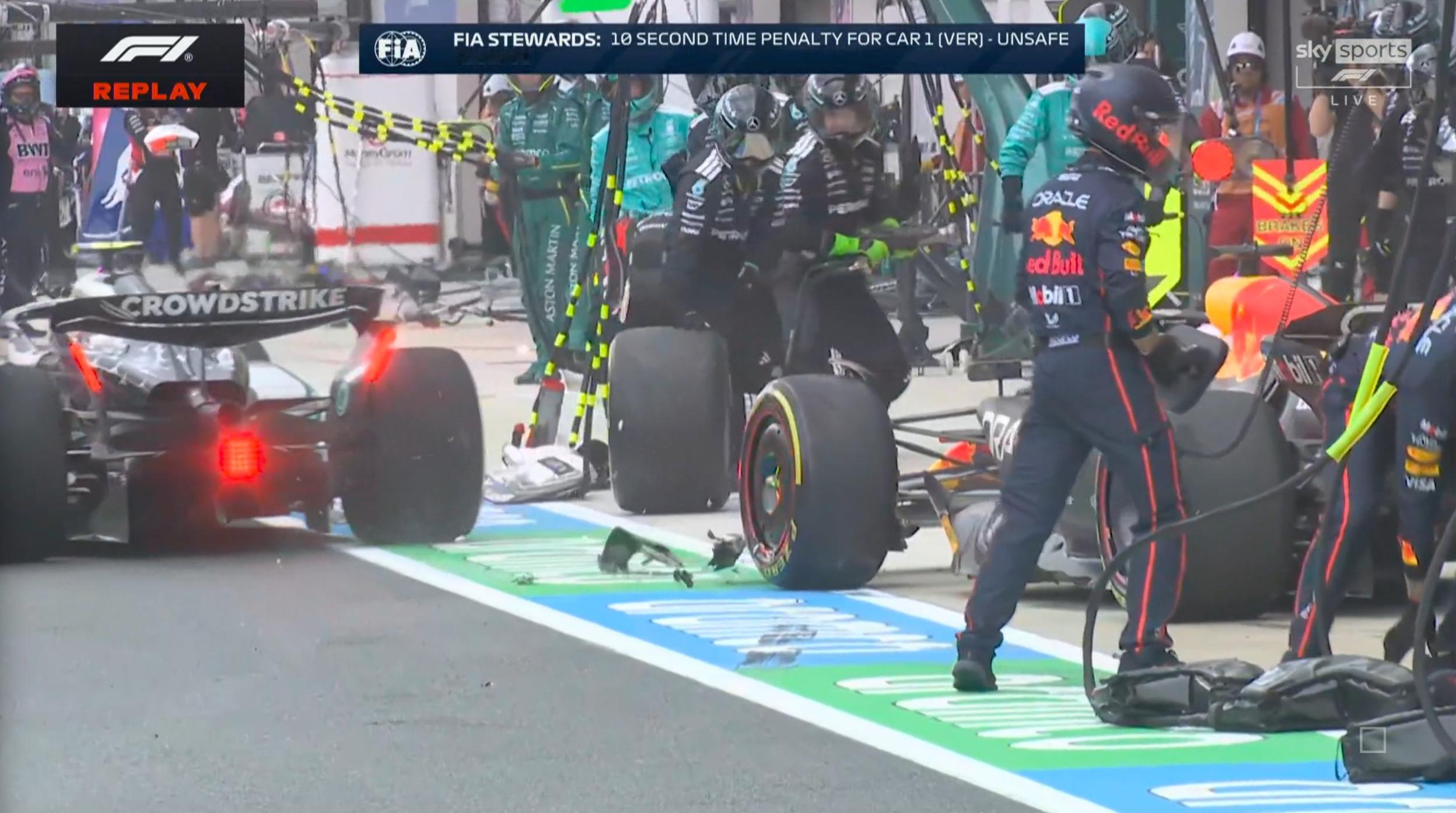 维斯塔潘因为不安全释放被罚10秒F12025F1迈阿密大奖赛 ​​​