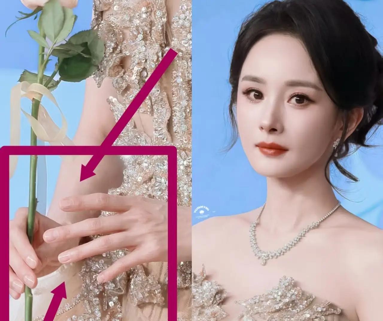 杨幂美，我不嫉妒。

杨幂有钱，我也不嫉妒。

可我看到她手指甲那一刻，真的破防