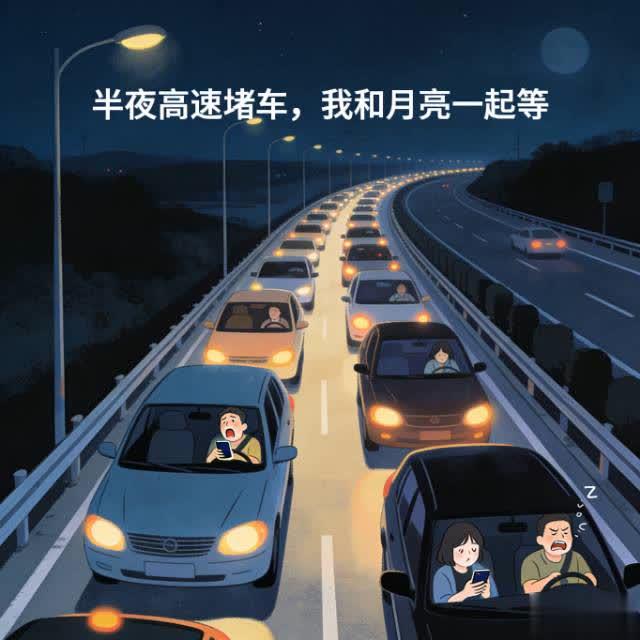 半夜出发的“大聪明”全堵高速：小聪明败给烟火气
 
为了错峰出行，不少人化身“大