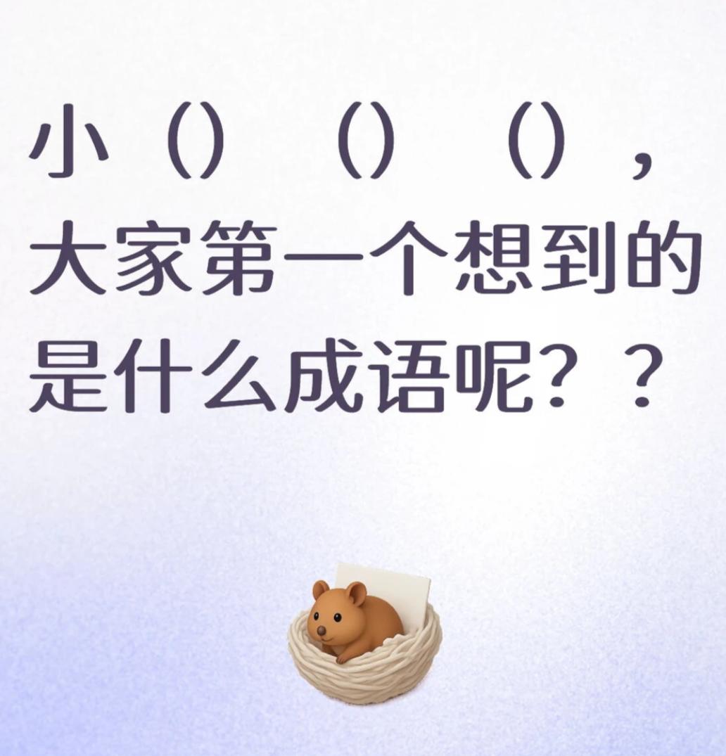 当你看到小（）（）（）时，第一个想到的成语/词语是什么呢？