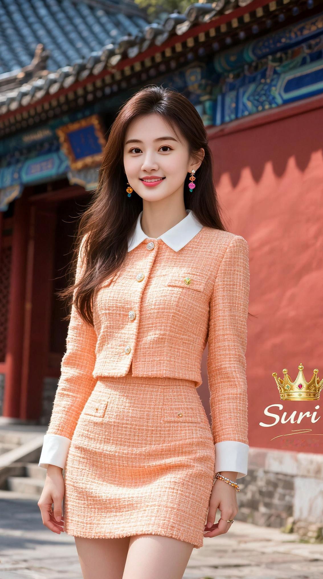 清新古建筑写真 抖音ai创作 美女