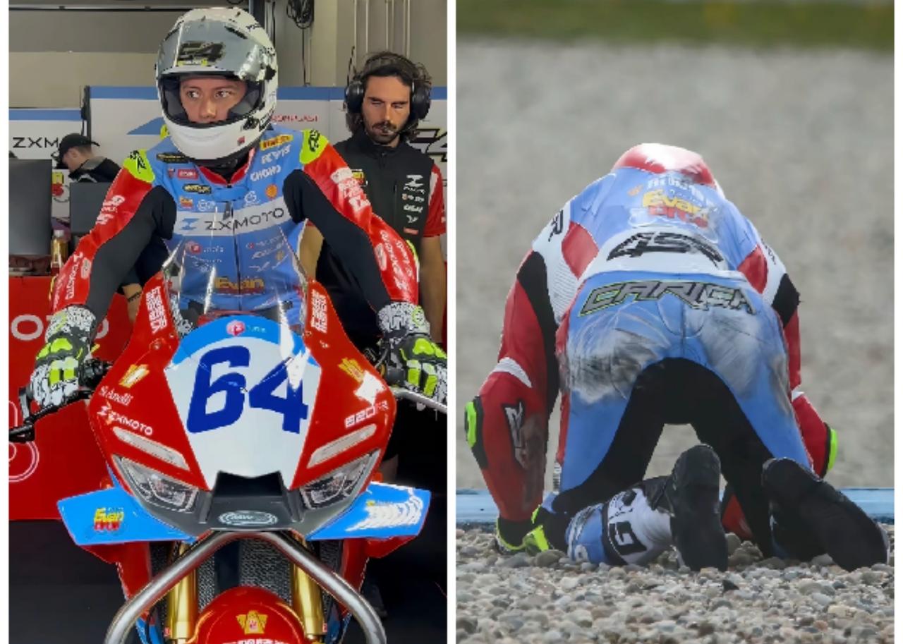 张雪机车64号频频摔车、排名稳居末尾，不少观众都看懵了：这是来比赛还是来凑热闹的