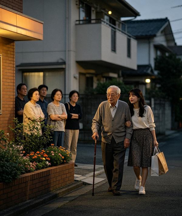 小区里25岁的化妆品专柜姑娘，和一位80多岁的退休老教授走得很近，这件事一直在邻