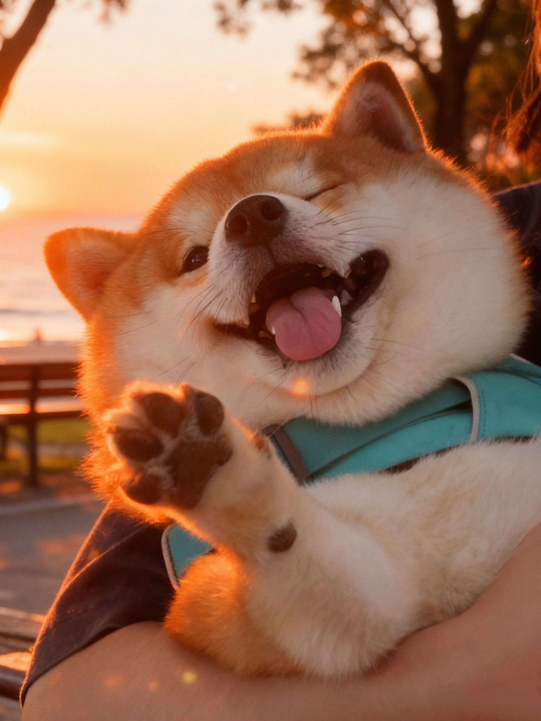小狗与夕阳 