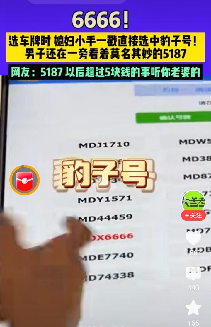 9月16日江苏一对夫妻用机动车自助选号系统选车牌。妻子随手一点，直接摇出“666