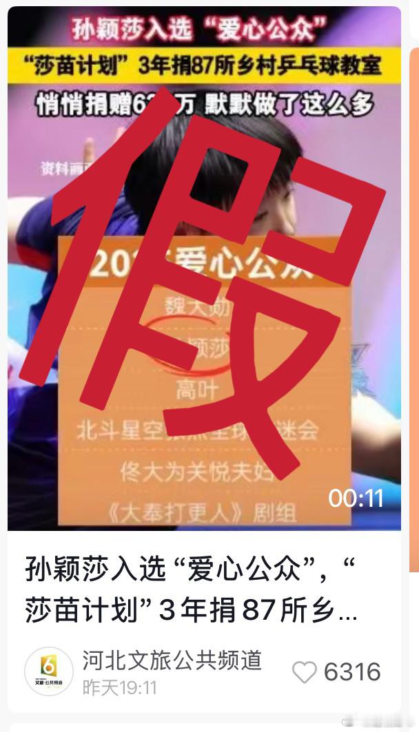 孙颖莎中国乡村发展基金会爱心公众孙颖莎所有公益行为均以实际行动为准则，以正规捐赠