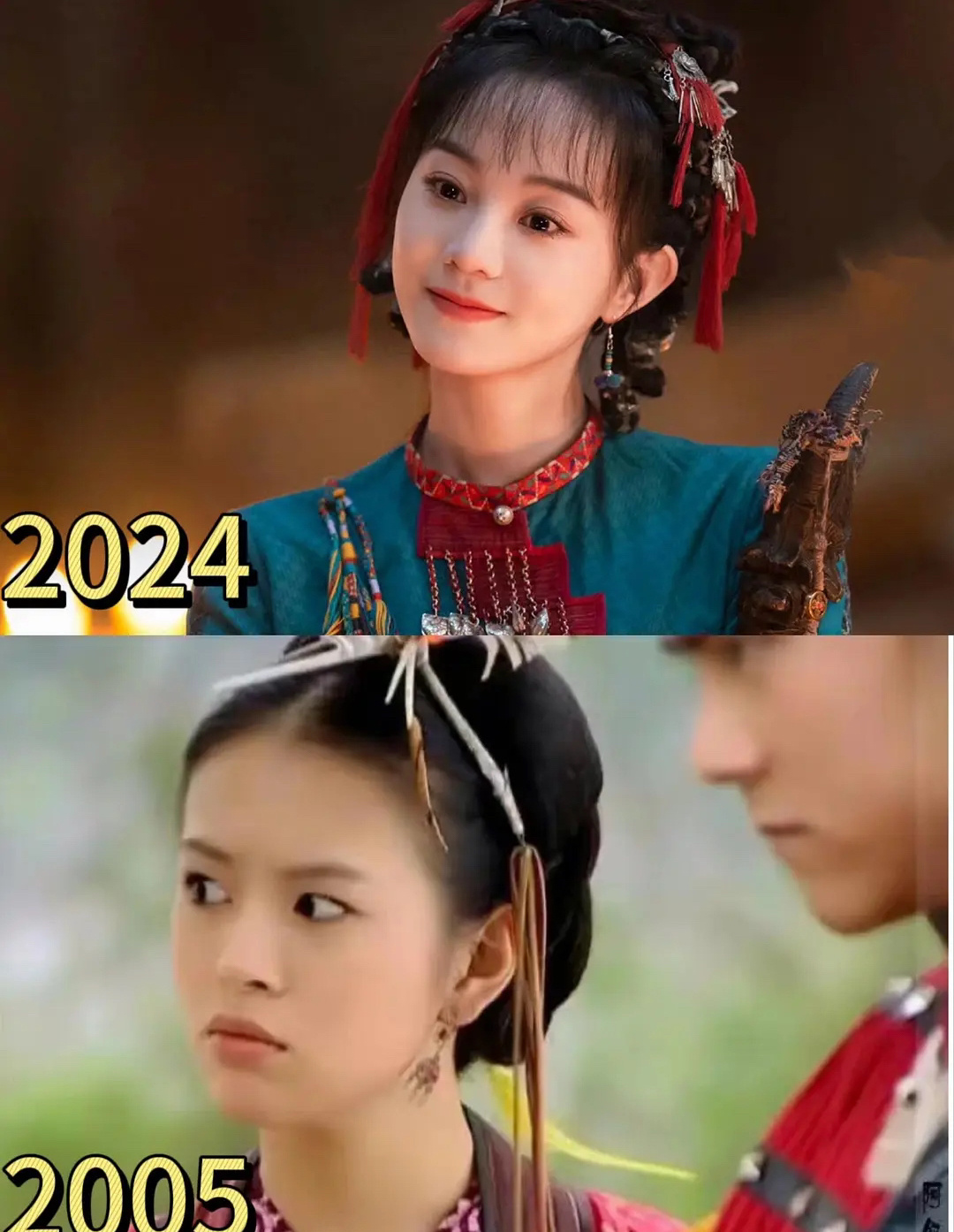 以前女演员的造型和服装都是靠脸撑起来的，而且每个演员都很有辨识度，不像现在的女演
