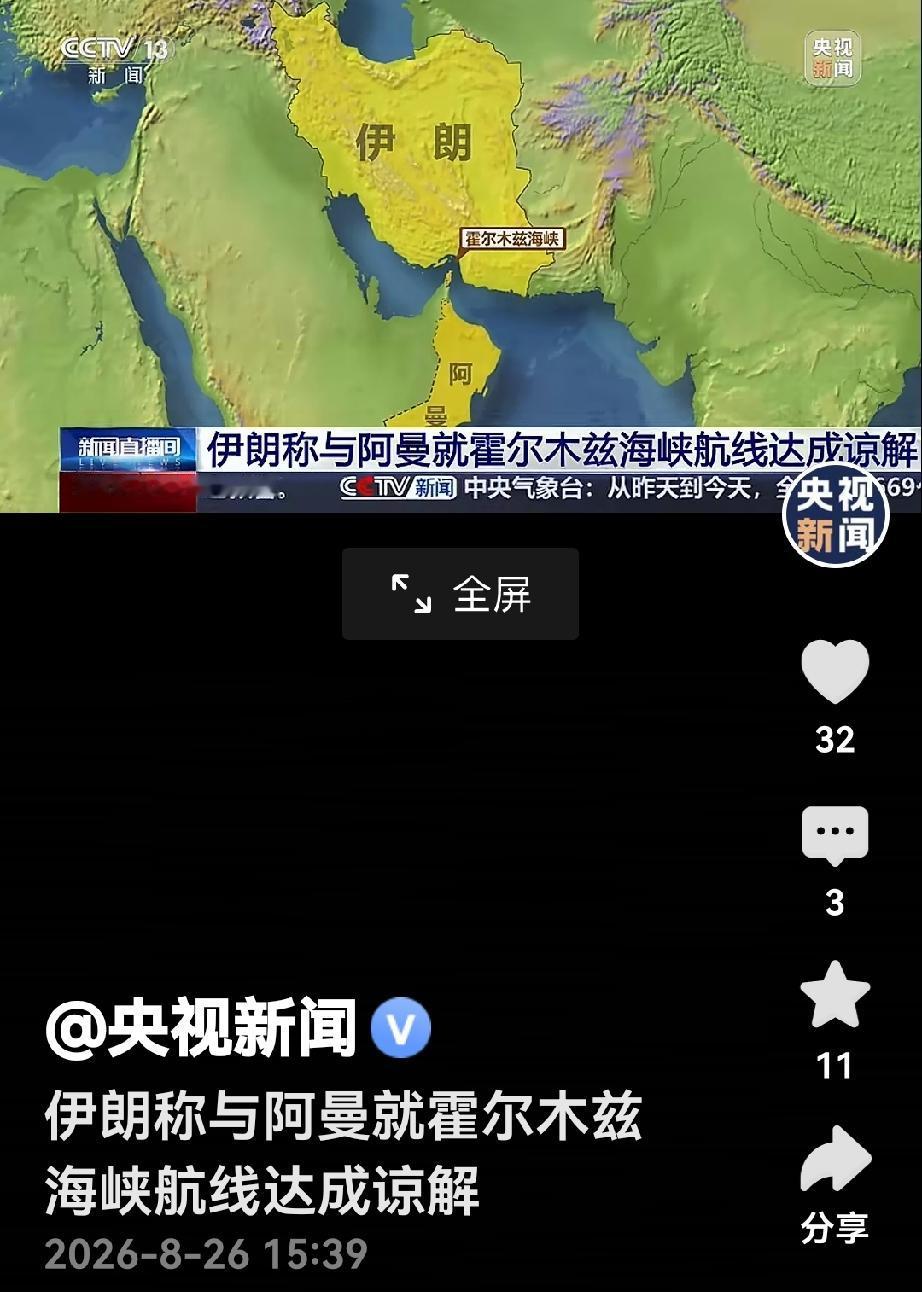 伊朗与阿曼达成的谅解备忘录，其中最大的亮点是，只允许商船通过，禁止任何国家的军舰