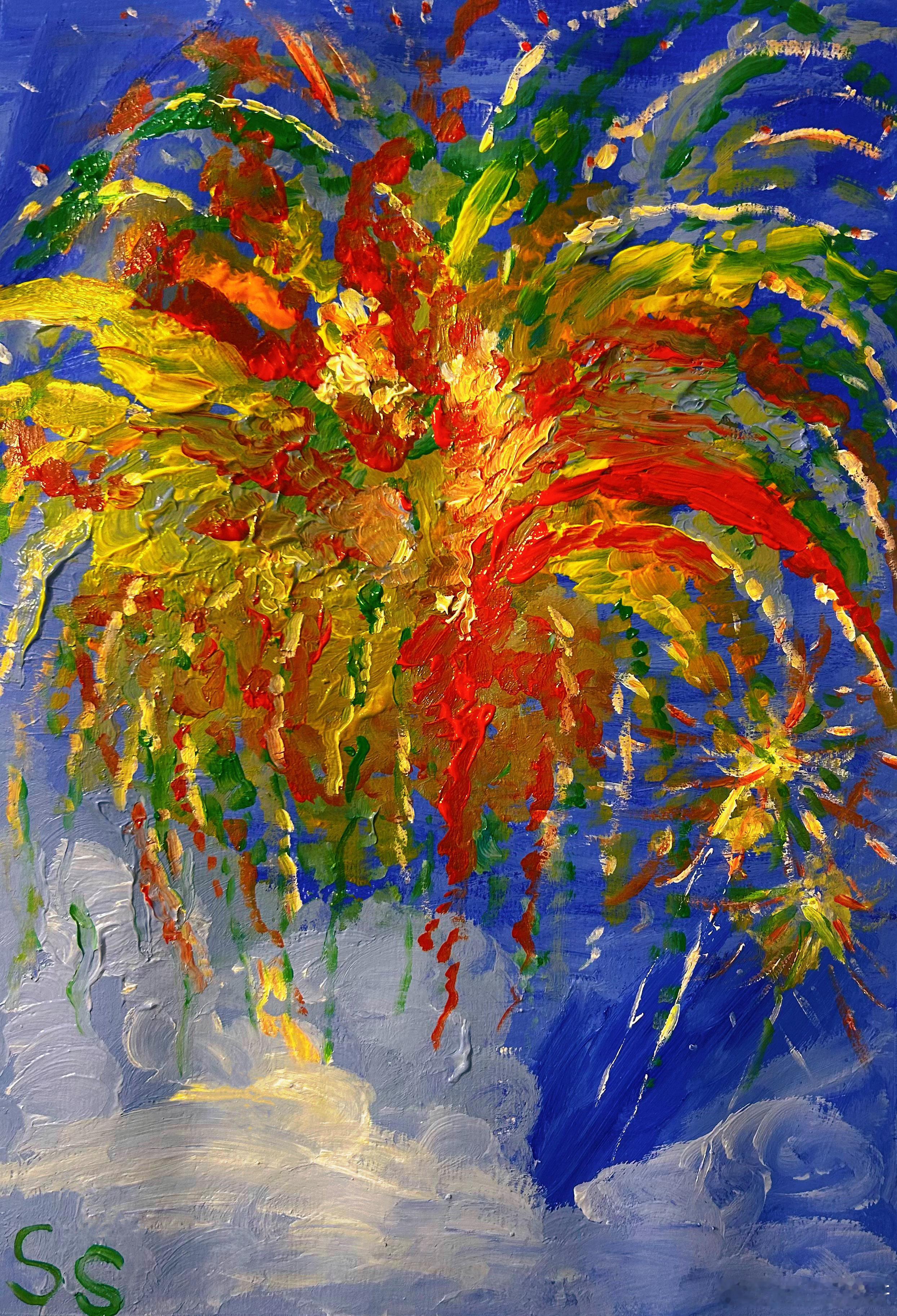 烟花真的好难画，我可能真要成为家族里最晚婚晚育的一个了 三亚