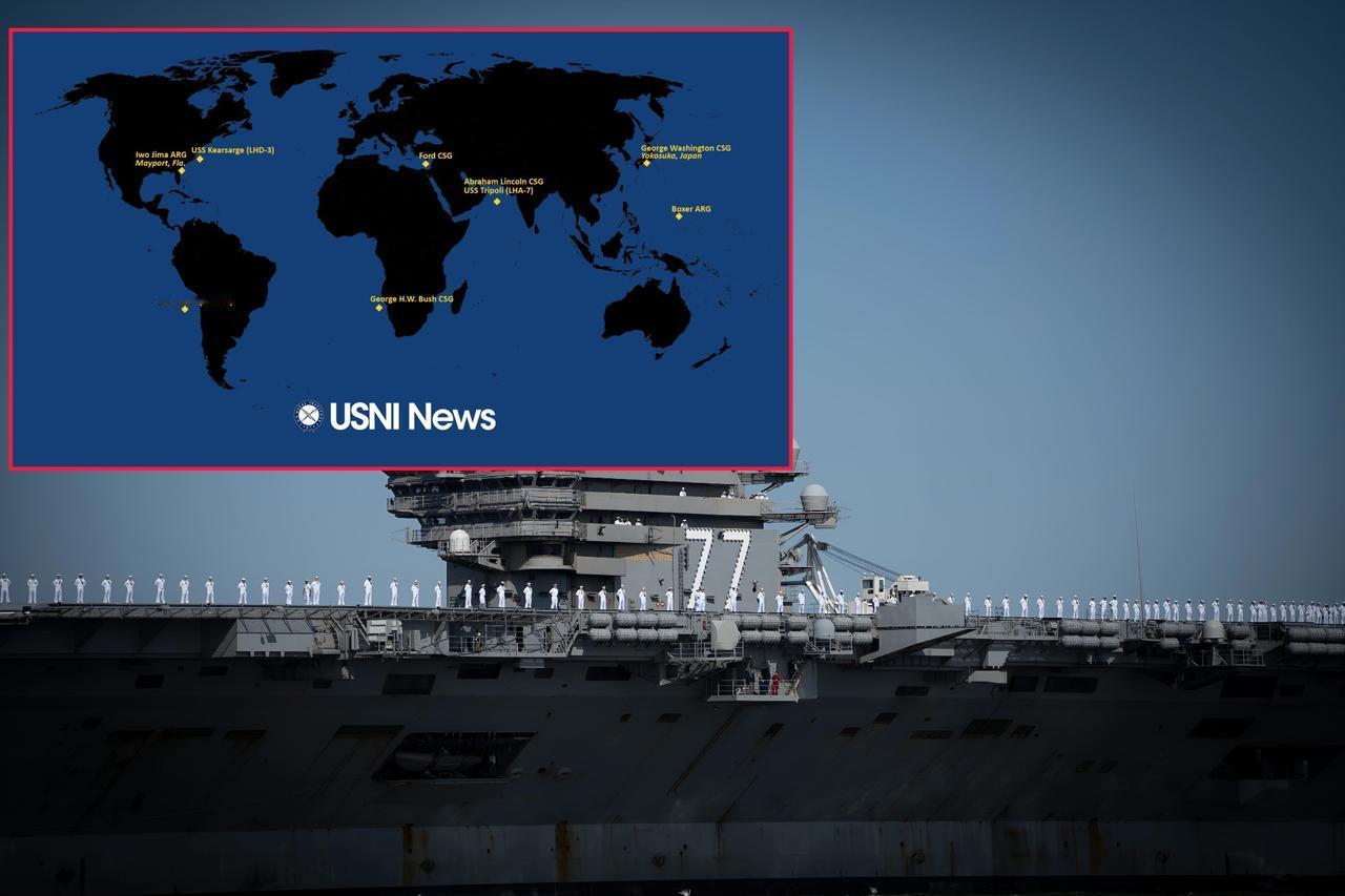 CVN-77“布什”号航空母舰并未穿越直布罗陀海峡，而是改道绕行非洲南端航行。当