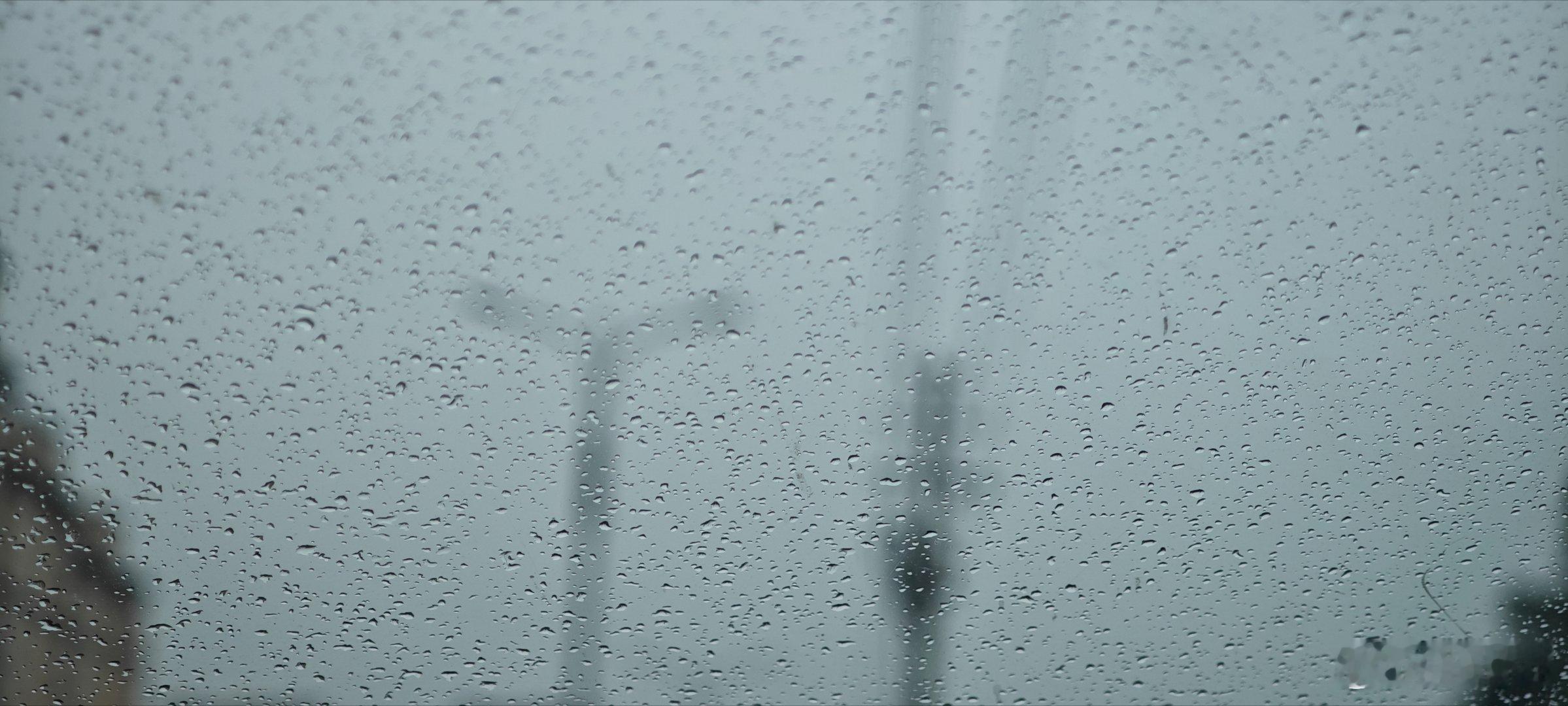 小雨雾蒙蒙的天气给人带来了一种宁静的氛围。街道上的车辆和行人都减少了，整个世界仿