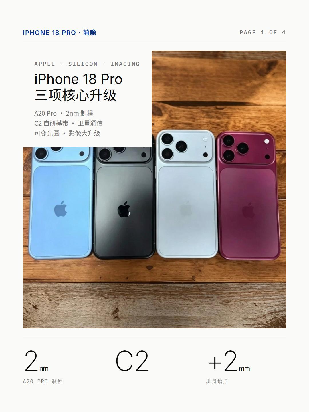 iPhone18 Pro三大核心升级，自研基带落地
iPhone18 Pro的爆