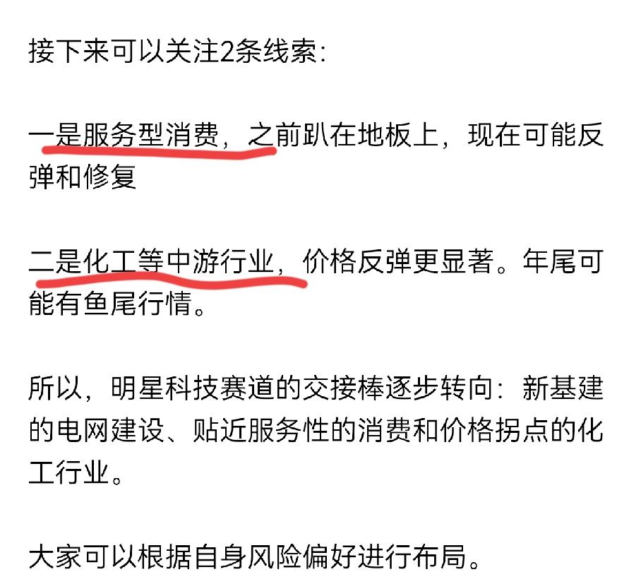 昨天说的新消费和化工，今天齐齐开涨