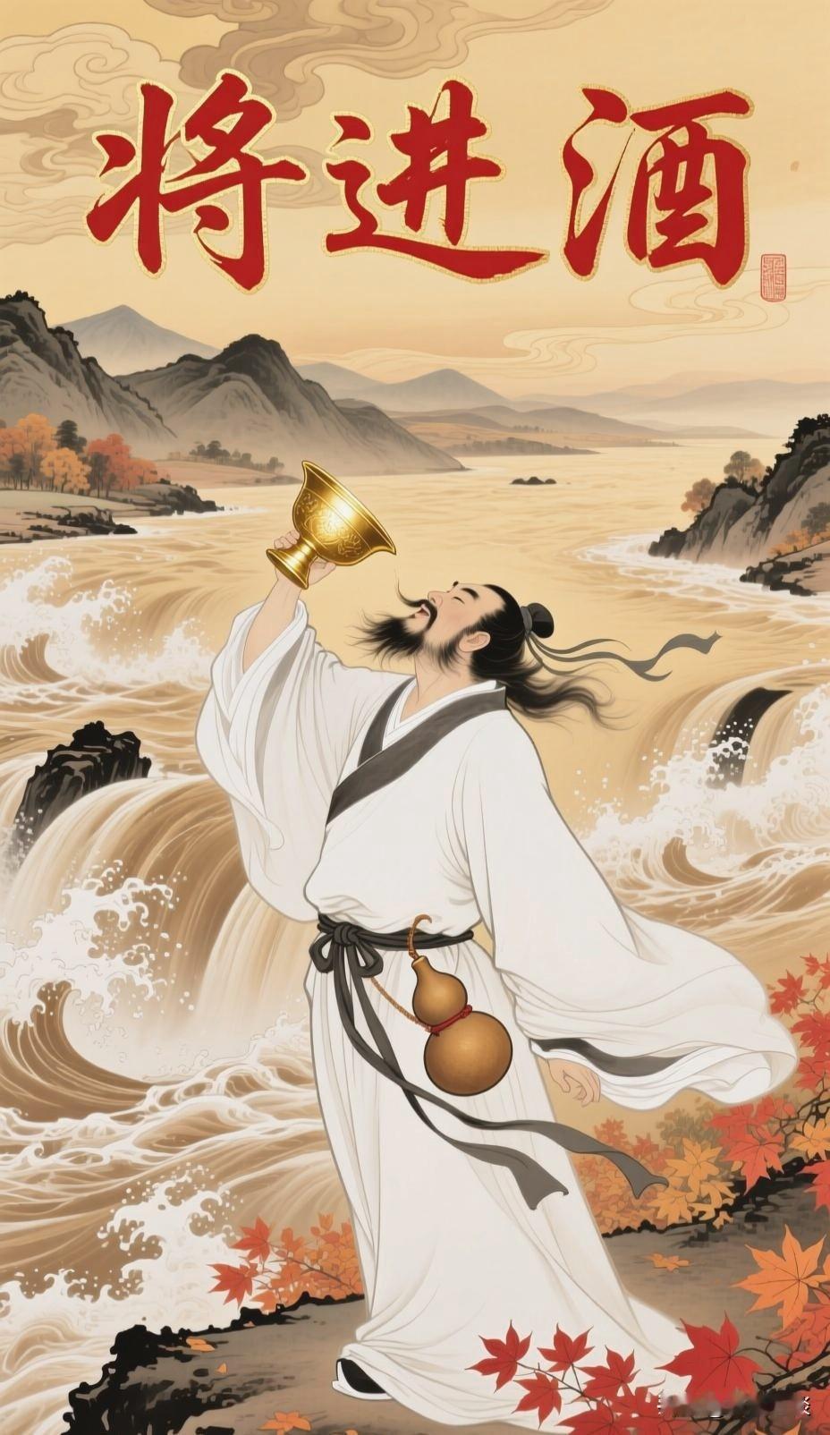 说起李白，世人皆叹他的豪迈洒脱，仗剑走天涯，落笔惊山河。
 
要说最气势磅礴的诗