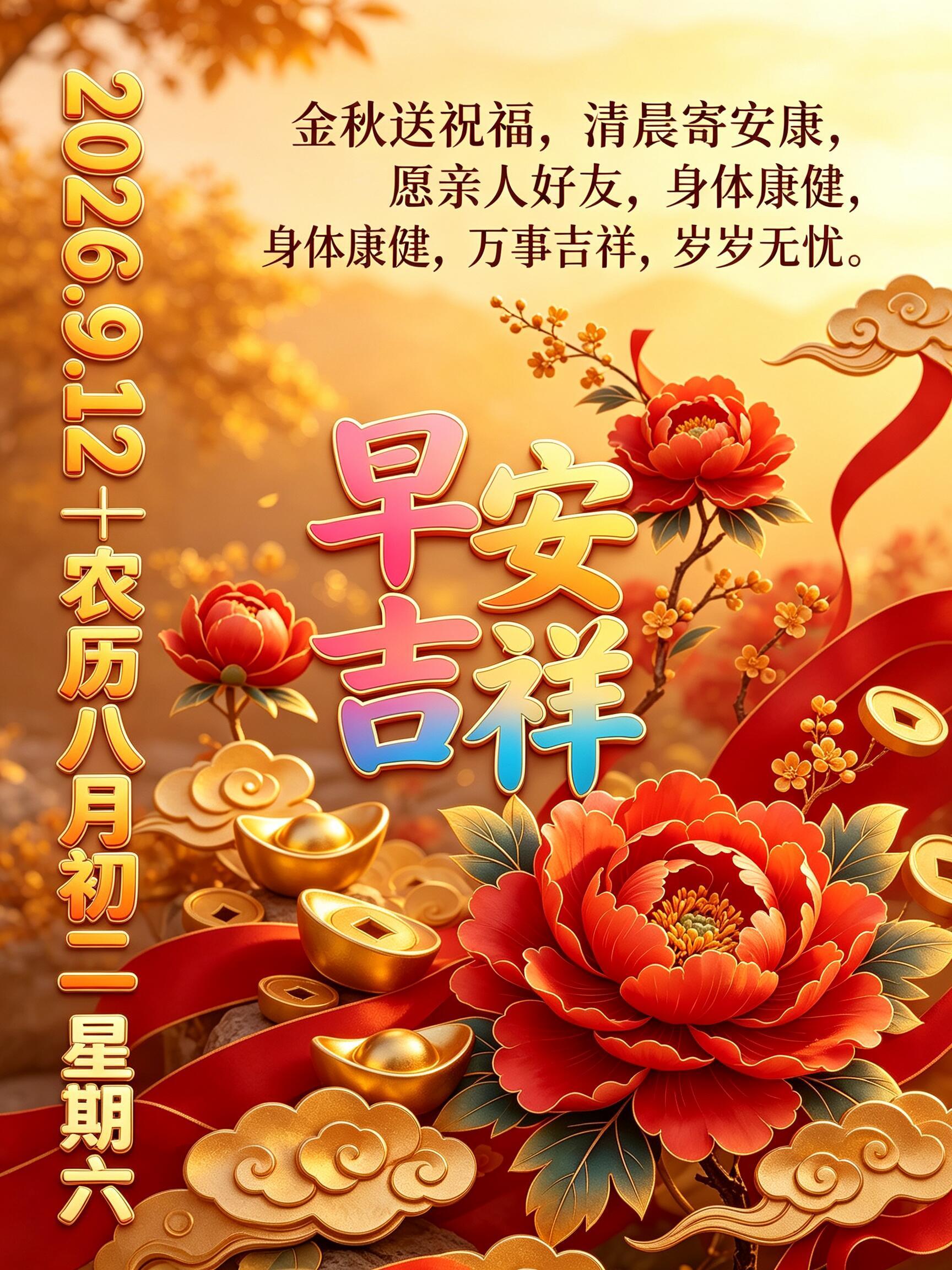 2026.9.12周六早安祝福图片壁纸拿图吱一声噢～ 