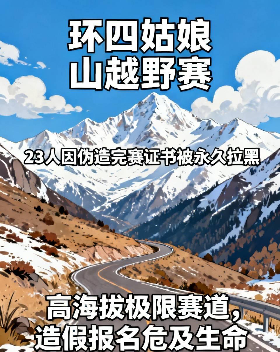 23名跑者因伪造完赛证书，被环四姑娘山越野赛永久拉黑！
 
现在热门越野赛事，必