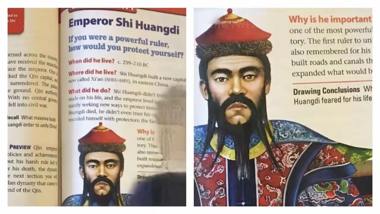 这是美国教科书里的秦始皇画像。旗袍、唐装是该淡出公共视野了。西方除除了清朝的衣服