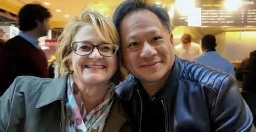 黄仁勋虽然是华裔，但是他的肢体语言，语言习惯都明显西化。

他和妻子的两个孩子，