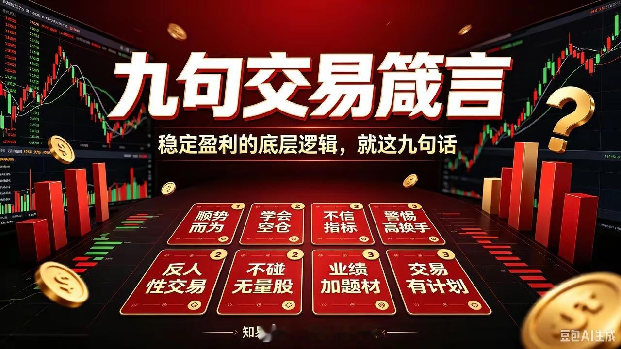 交易大道至简，九句交易箴言1. 顺势而为：趋势本质是资金筹码交换，不要单纯以股价