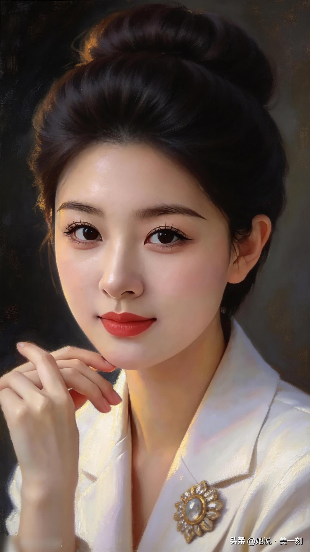 优雅气质，白衣红唇，惊艳的美丽！有没有一种清秀动人的感觉?